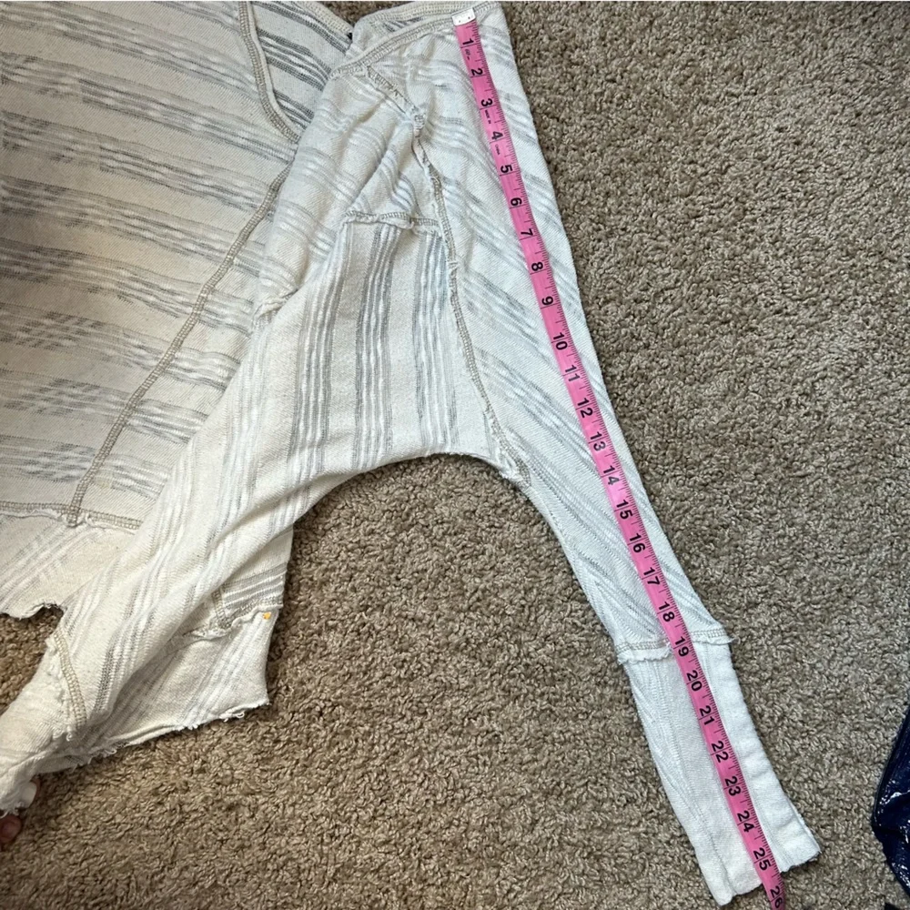 W Cream Free People Oversized Thin Knit Sweater Shirt Size XS |A40 - Picture 9 of 10